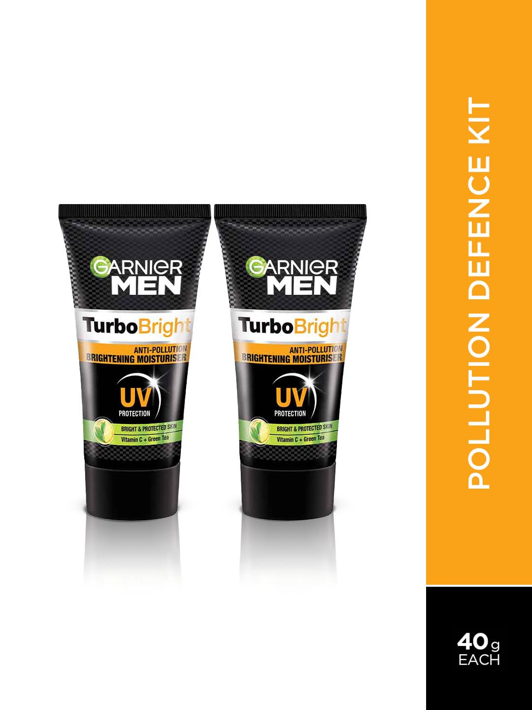 Garnier Men Set Of 2 Turbo Bright Anti-Pollution Brightening Moisturizers - 40 g each