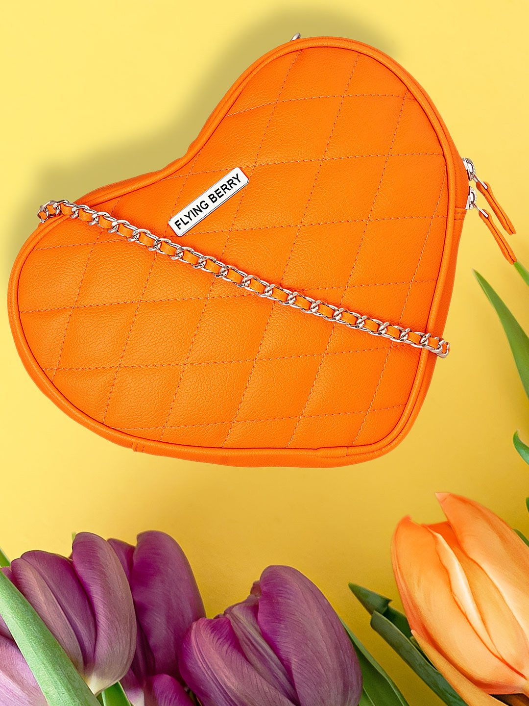 FLYING BERRY Orange Textured Sling Bag