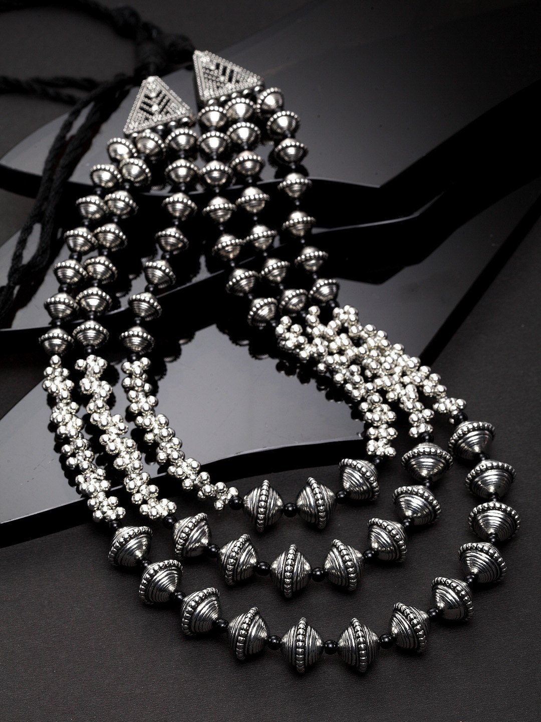 PANASH Silver-Plated Oxidised Necklace
