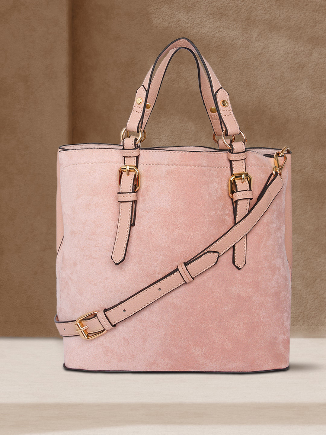 Accessorize London Women's Faux Leather Betty Pink Double Shoulder Handheld bag