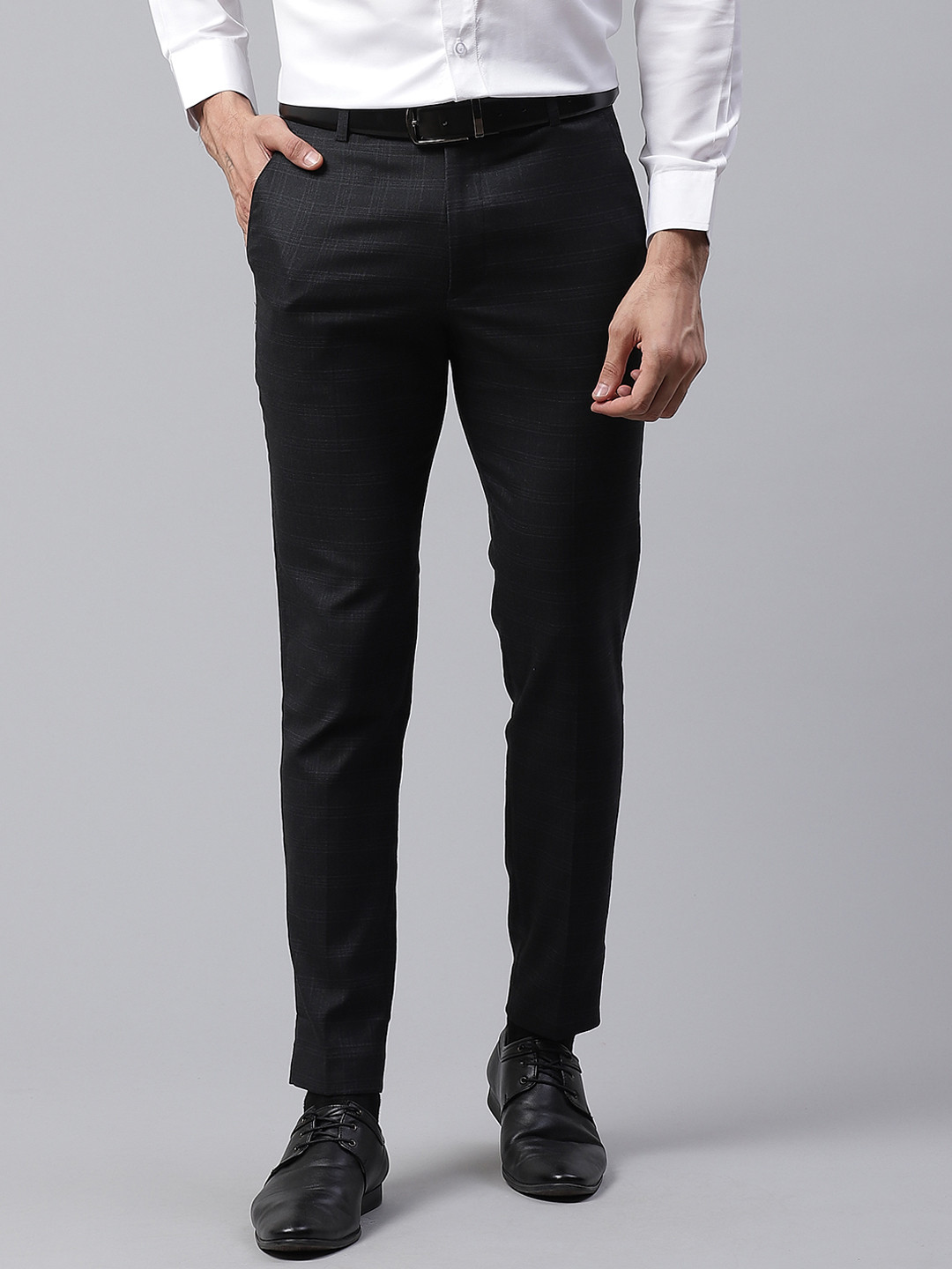 DENNISON Men Black Smart Tapered Fit 