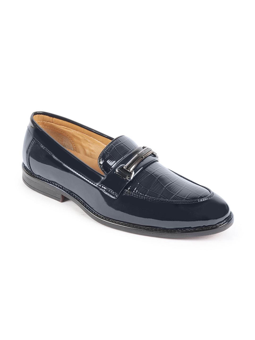 FAUSTO Men Blue Solid Horsebit Loafers