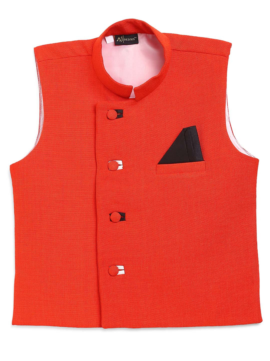 Aj DEZInES Boys Orange Coloured Solid Nehru Jacket