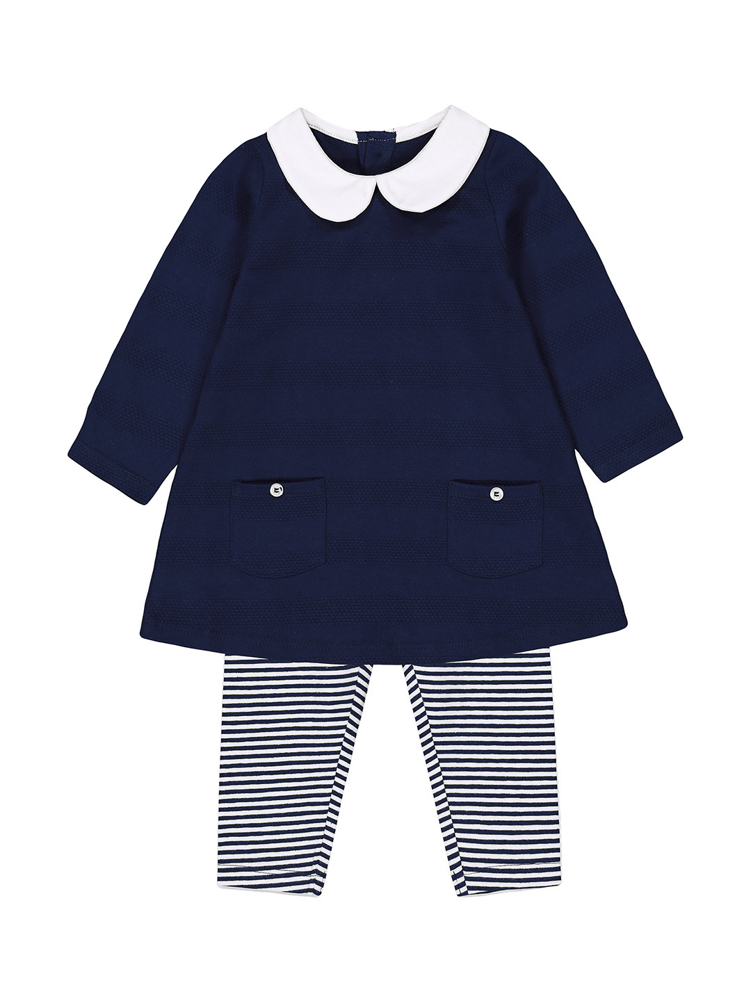 mothercare Girls Navy Blue Solid A-Line Dress