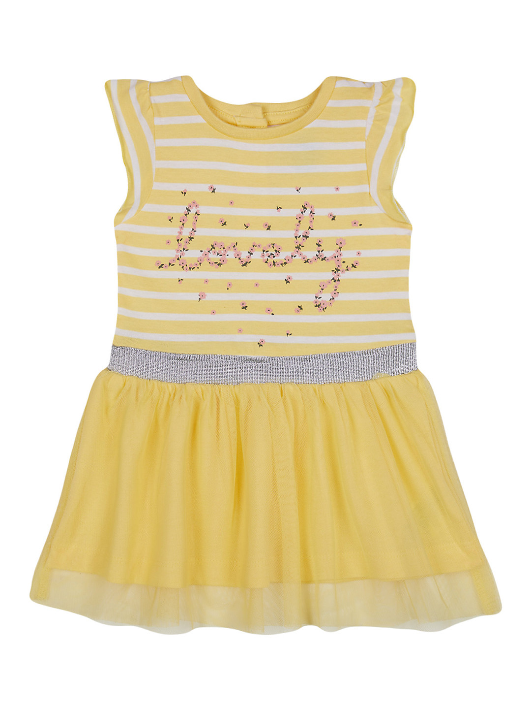 mothercare Infant Girls Yellow Printed Fit and Flare Dress