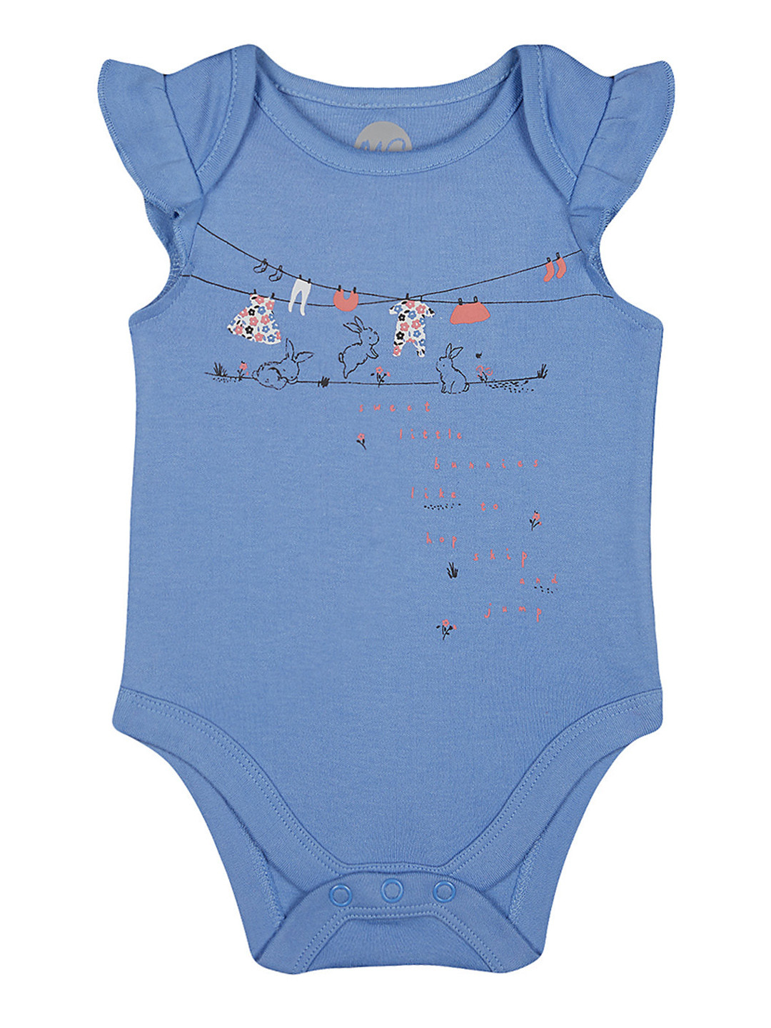 mothercare Girls Blue Printed Bodysuit