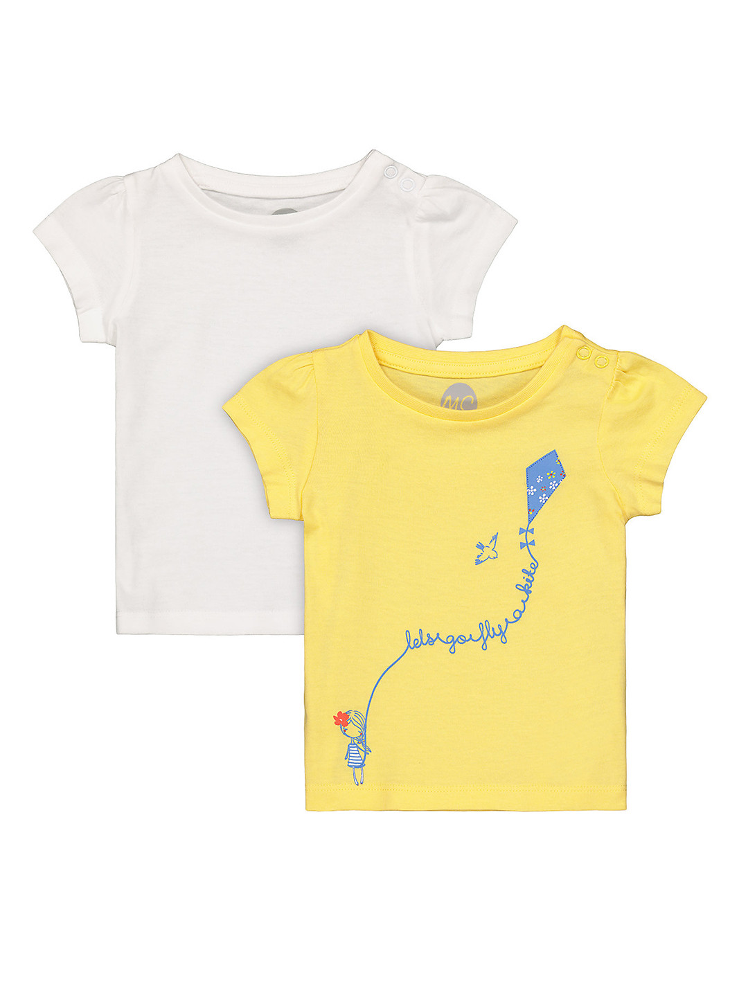 mothercare Girls Multicoloured Solid Round Neck T-shirt