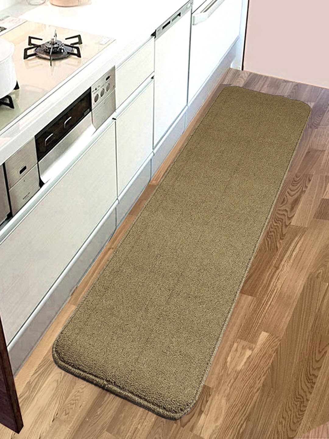 Saral Home Gold-Toned Solid Anti-Skid Floor Runner