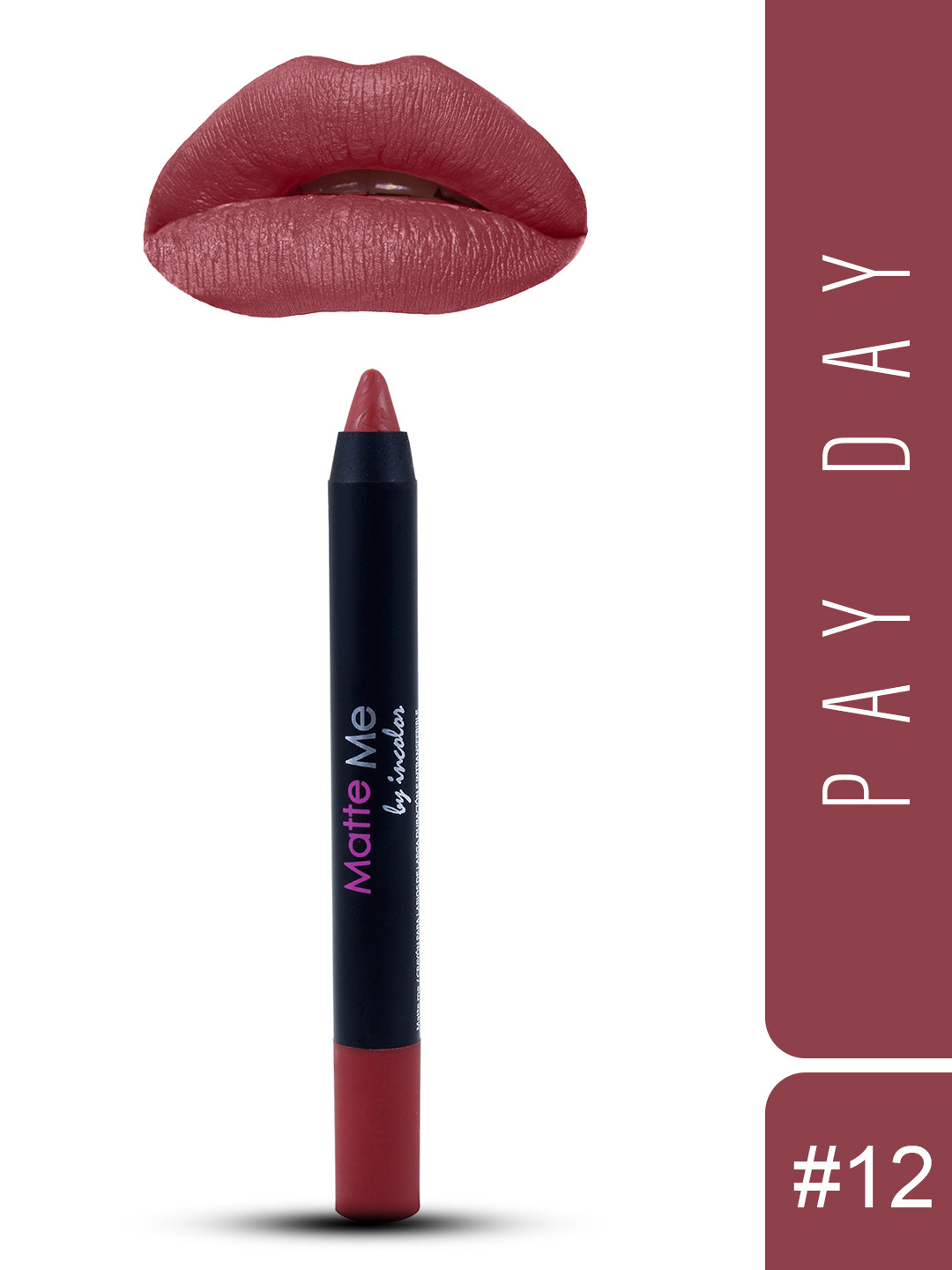 INCOLOR Orange Matte Me 12 Pay Day Crayon Lipstick 2.3 gm