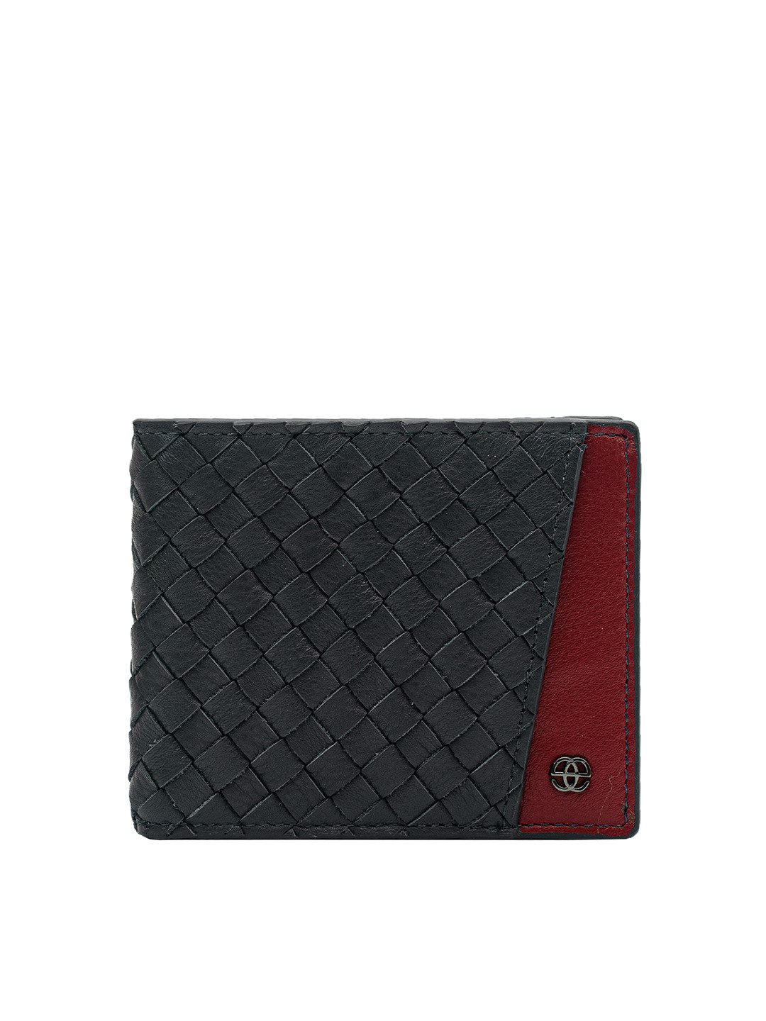 Eske Men Blue Leather Textured Two Fold Wallet