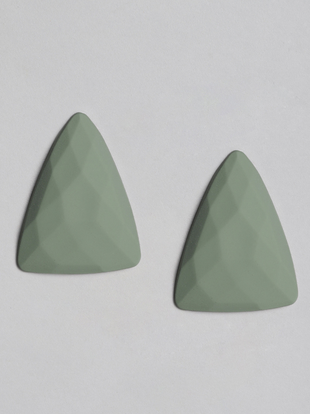 justpeachy Grey Triangular Studs