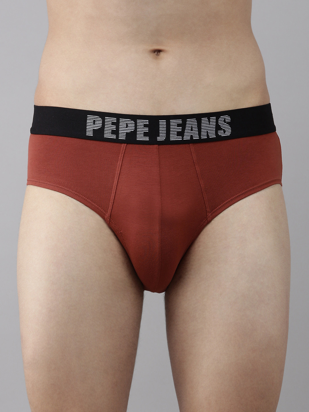 Pepe Jeans Men Rust Red Back Printed Briefs 8904311303404