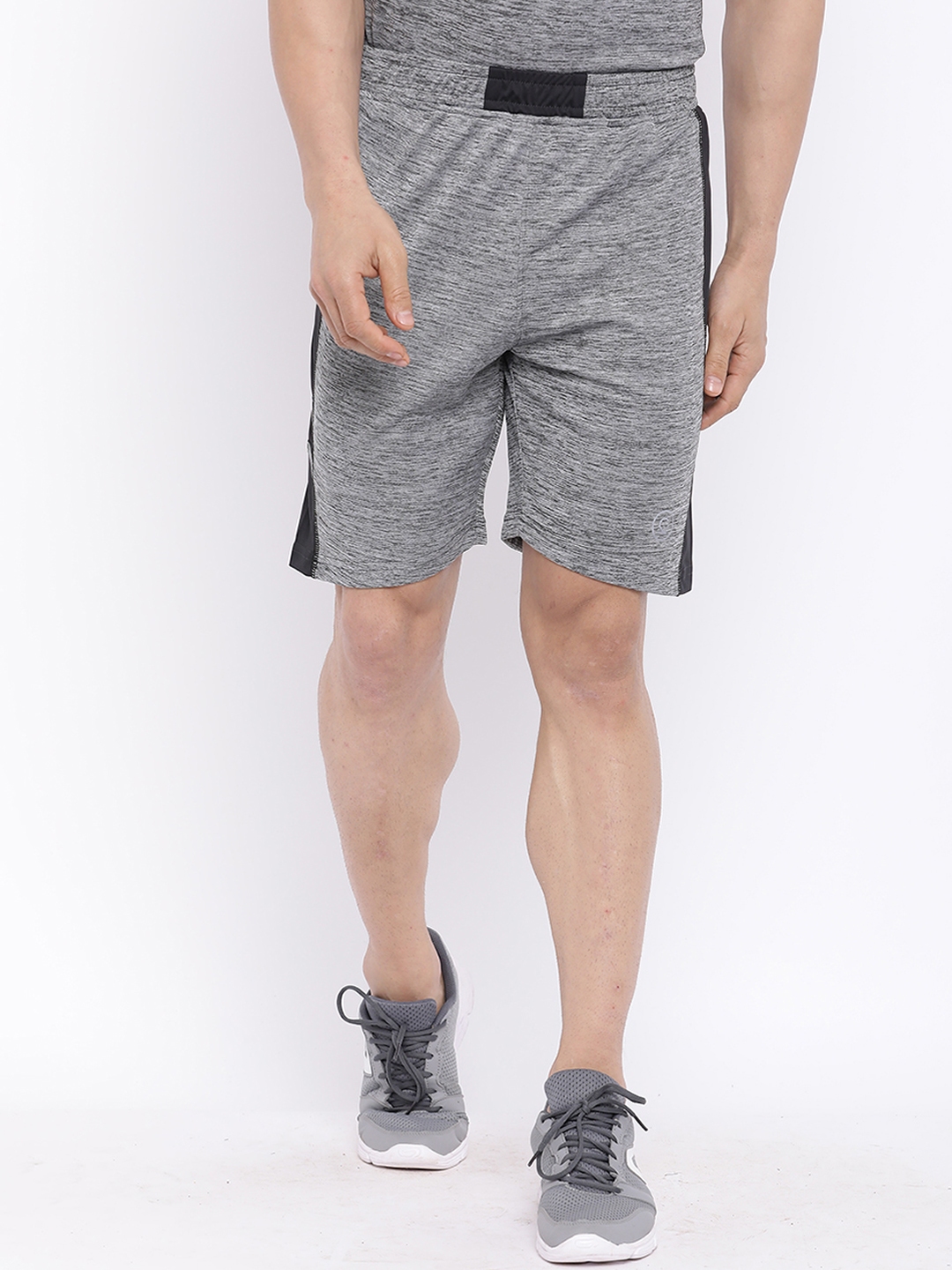 Chkokko Men Grey Solid Sports Shorts