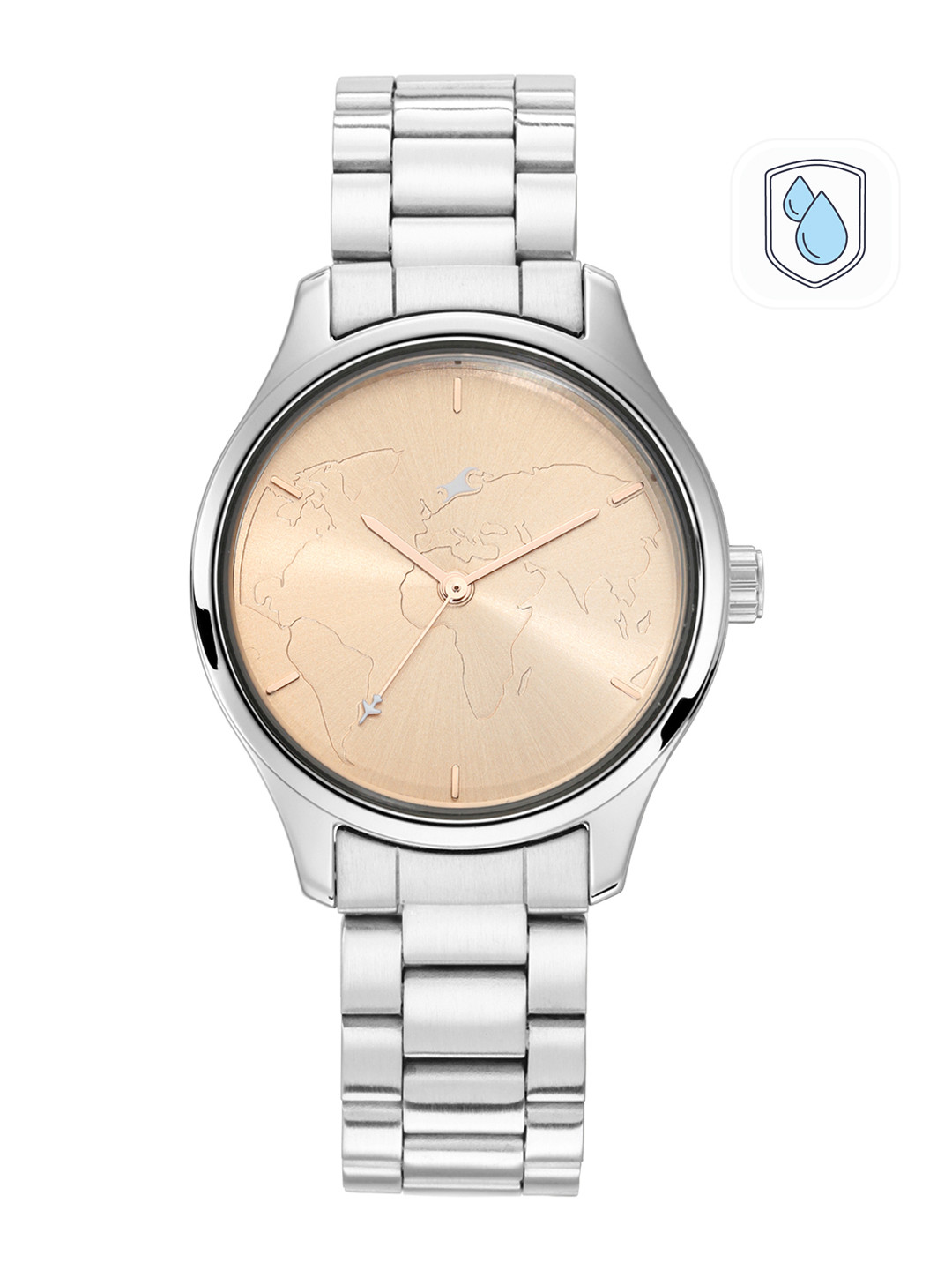 Fastrack Women Rose Gold & Silver-Toned Analogue Watch 6219SM01