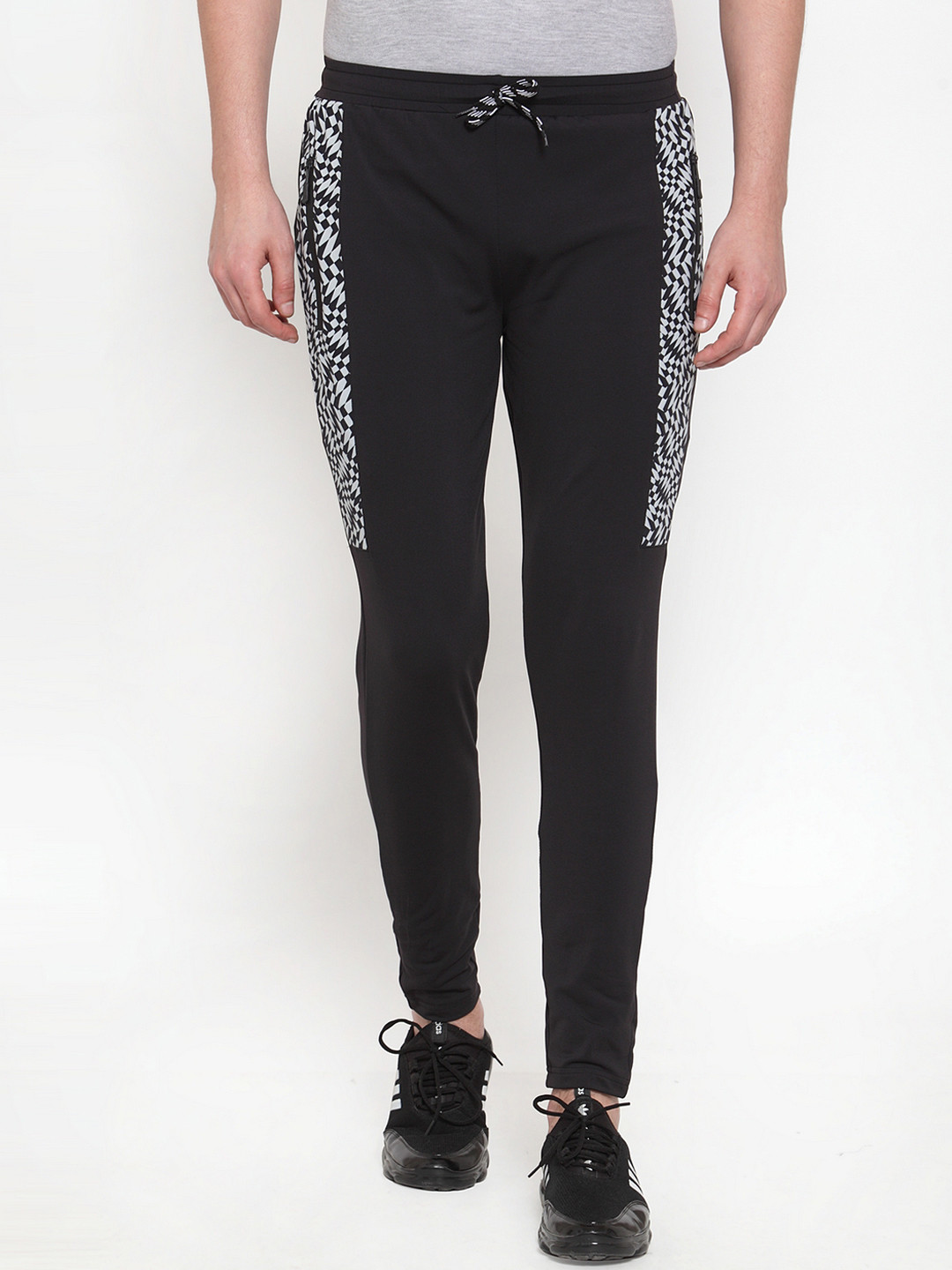 Boston Club Men Black Printed Track Pants