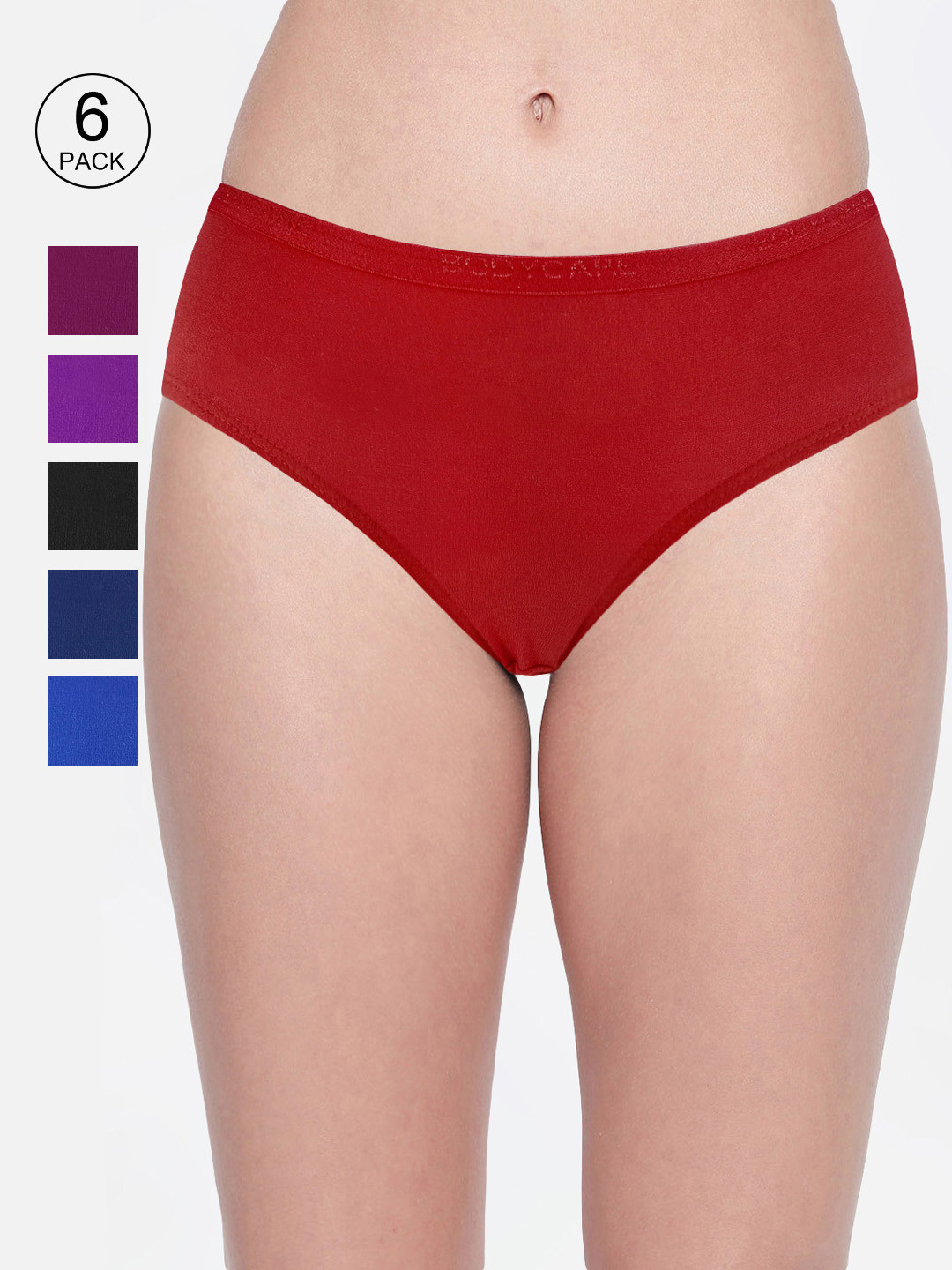 Bodycare Women Pack Of 6 Assorted Hipster Briefs 87D-6PCS