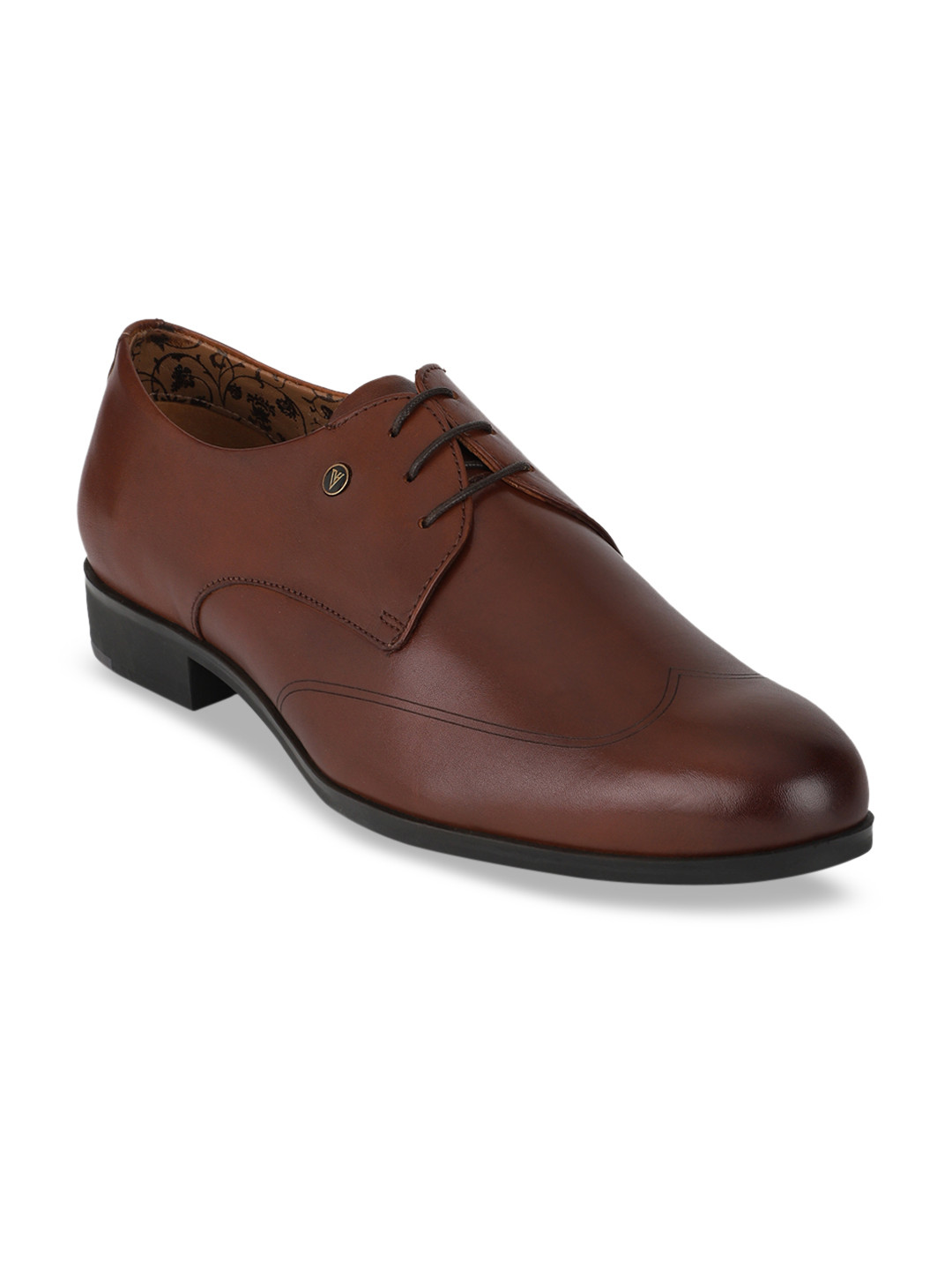 Van Heusen Men Brown Solid Leather Formal Derby Shoes
