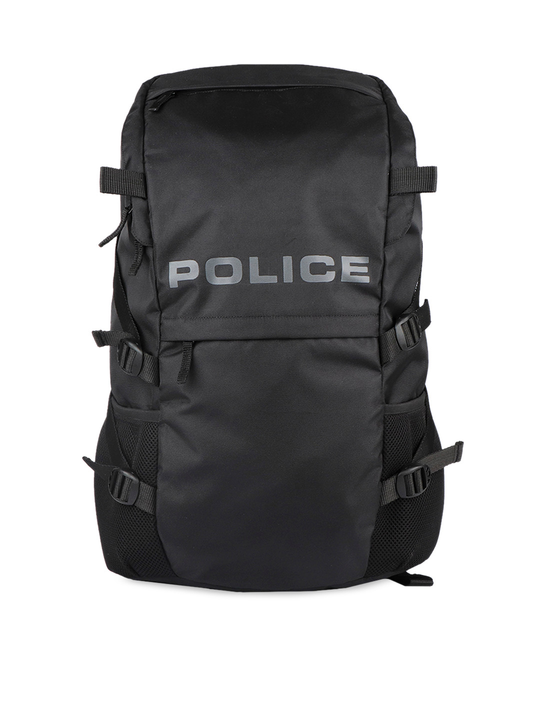 Police Men Black Solid Backpack