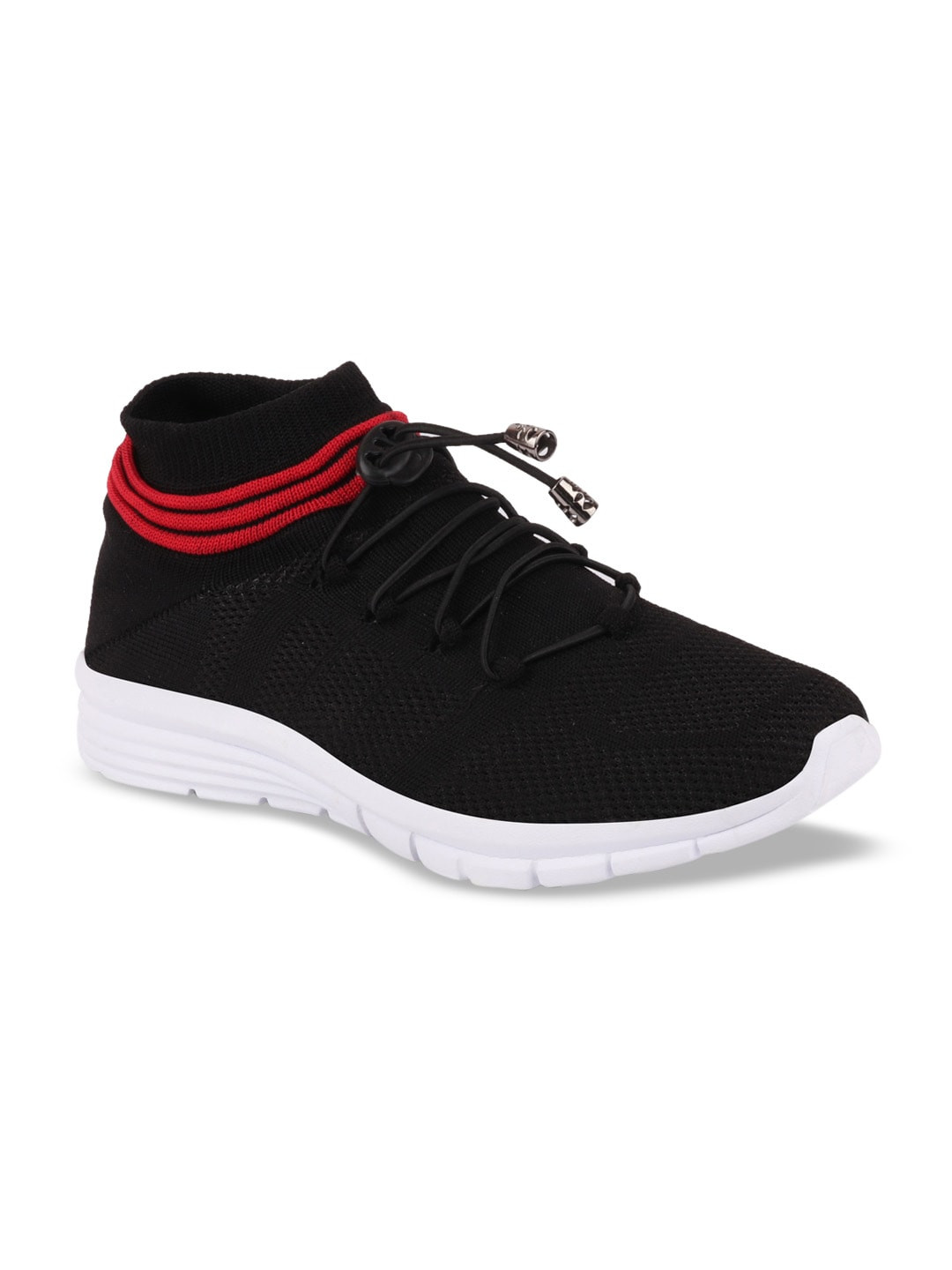 FAUSTO Men Black Textile Running Shoes