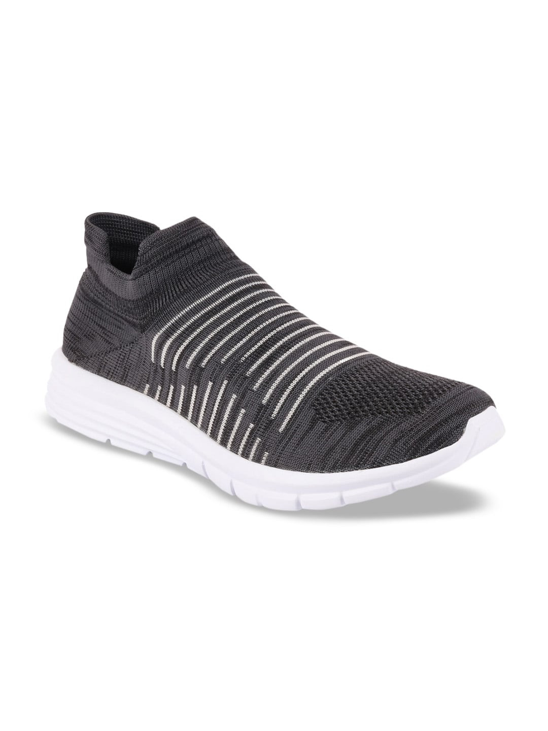 FAUSTO Men Grey & White Textile Walking Shoes