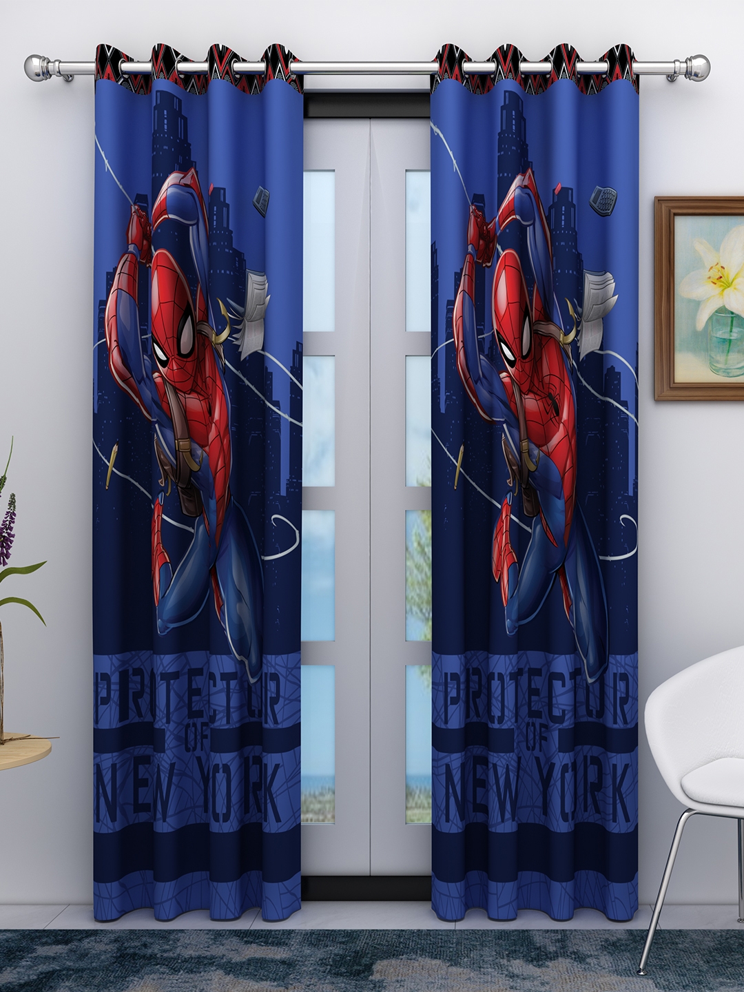 Marvel Kids Set of 2 Spiderman Long Door Curtain