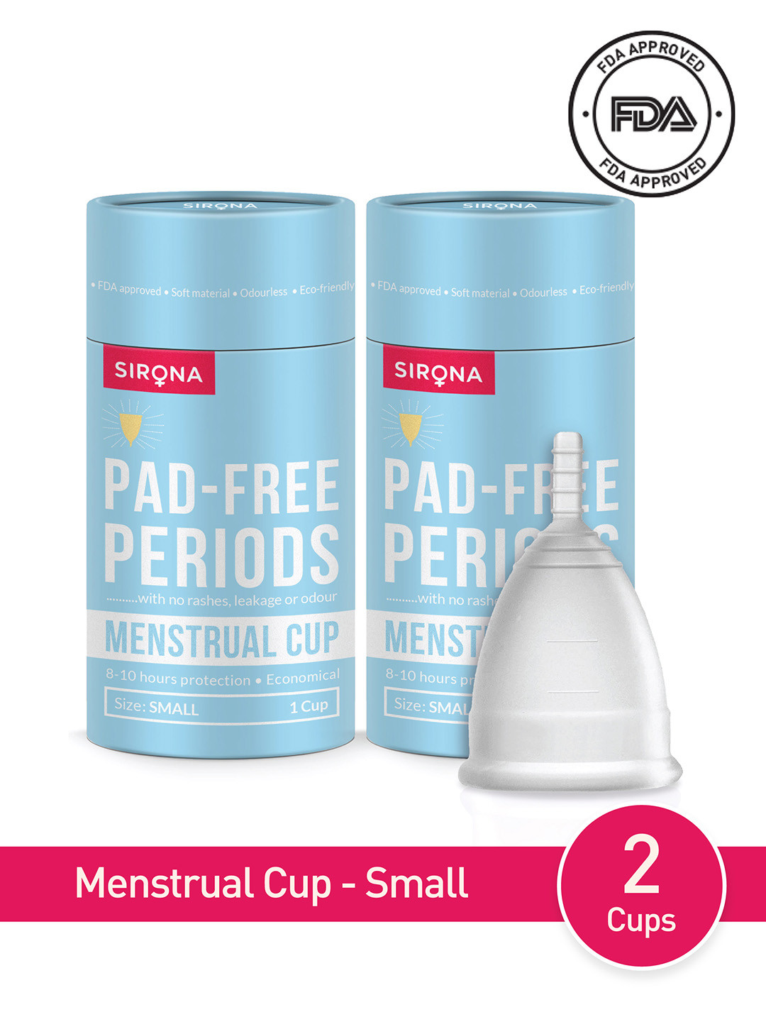 Sirona Pro Super Soft Reusable FDA Approved Menstrual Cup with Medical Grade Silicon