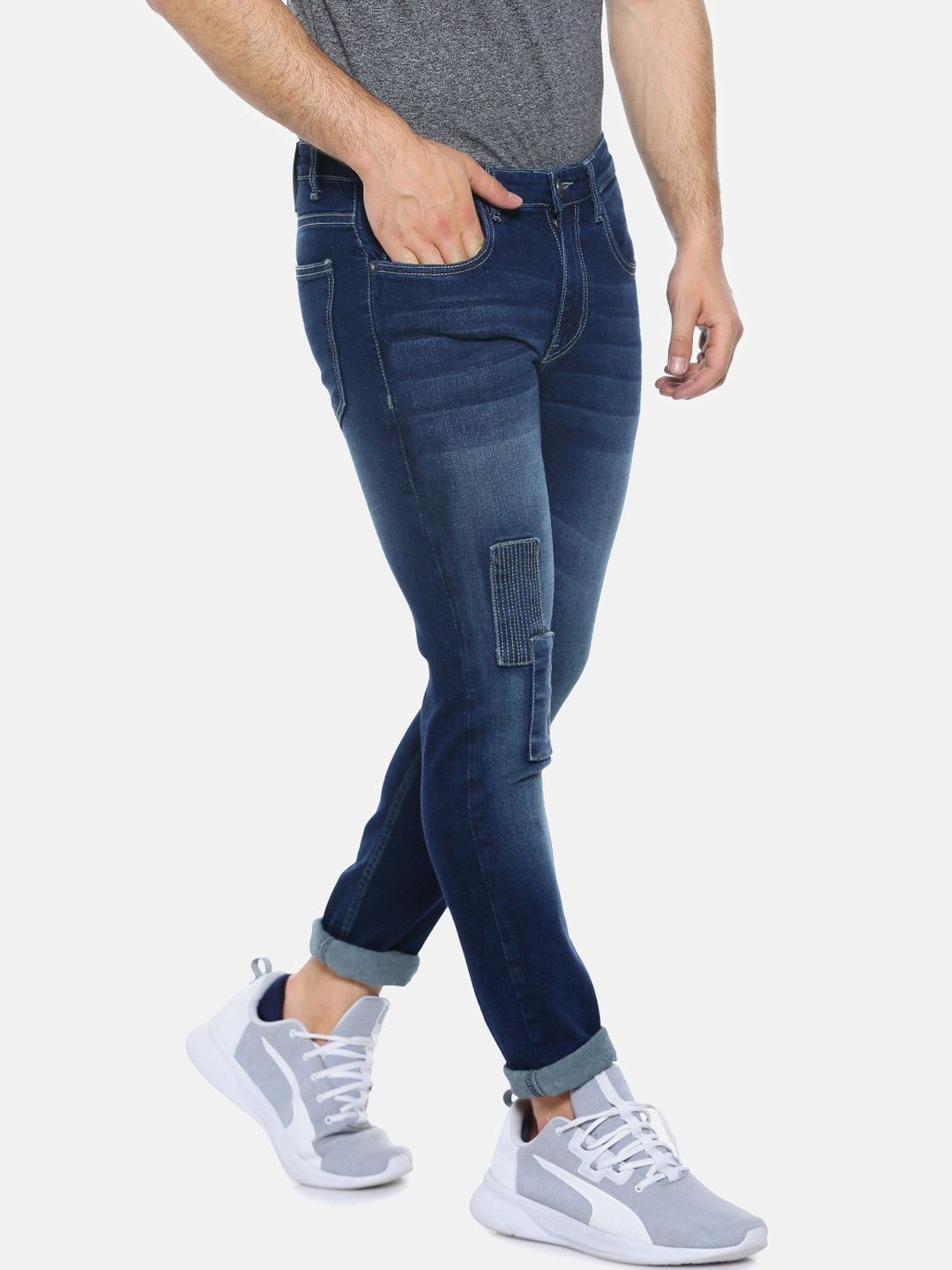 CAHOOT Men Blue Slim Fit Mid-Rise Clean Look Jeans