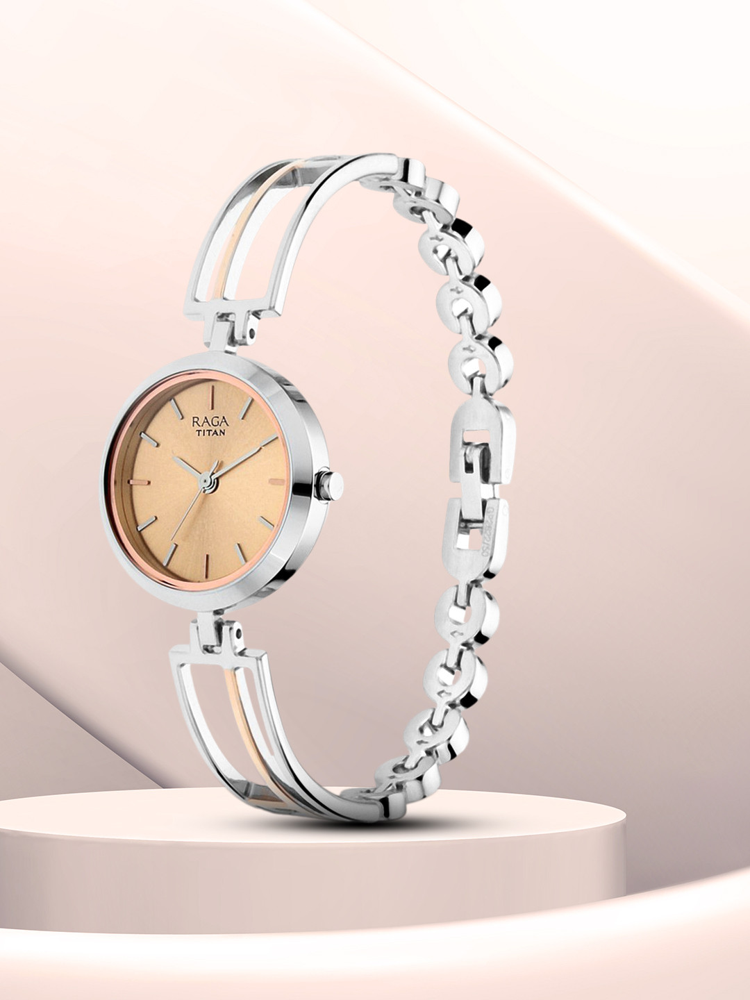 Titan Women Gold-Toned & Silver-Toned Analogue Watch