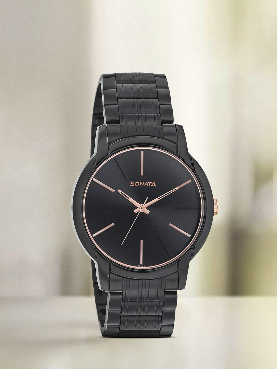 Sonata Men Black Analogue Watch