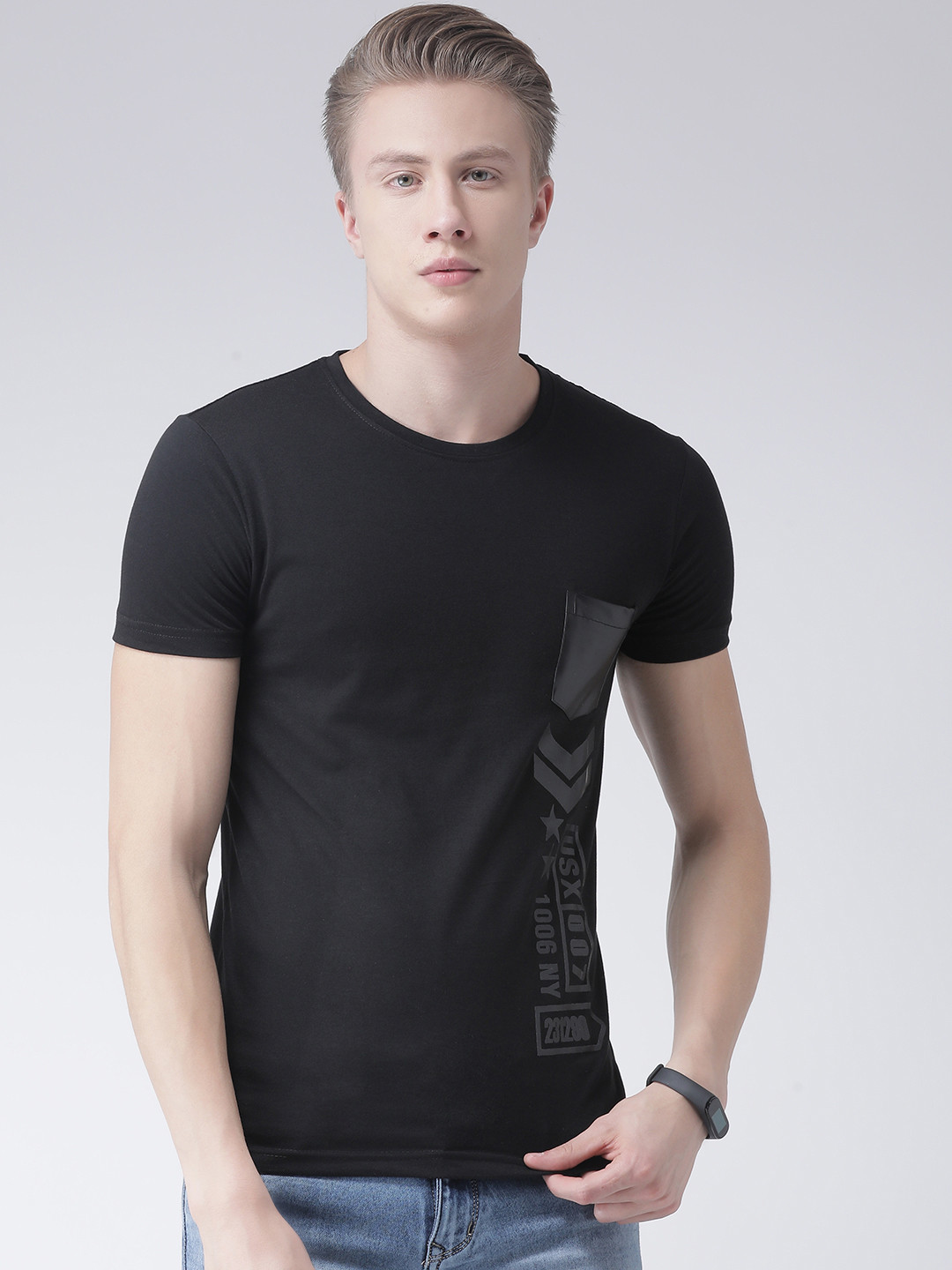 COBB Men Black Printed Round Neck T-shirt
