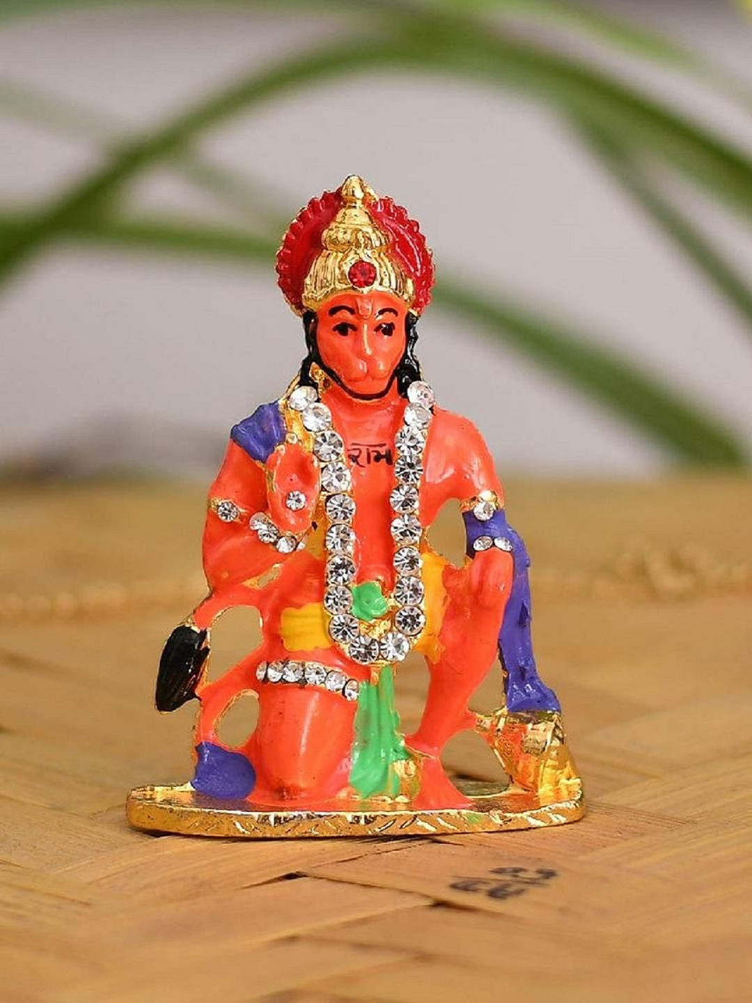 CraftVatika Orange & Blue Hanuman Idol Showpiece