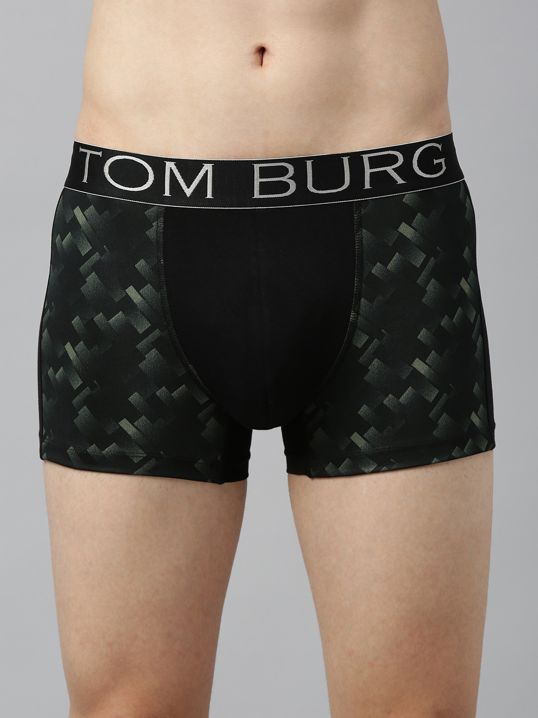 TOM BURG Men Black & Green Printed Trunks 201