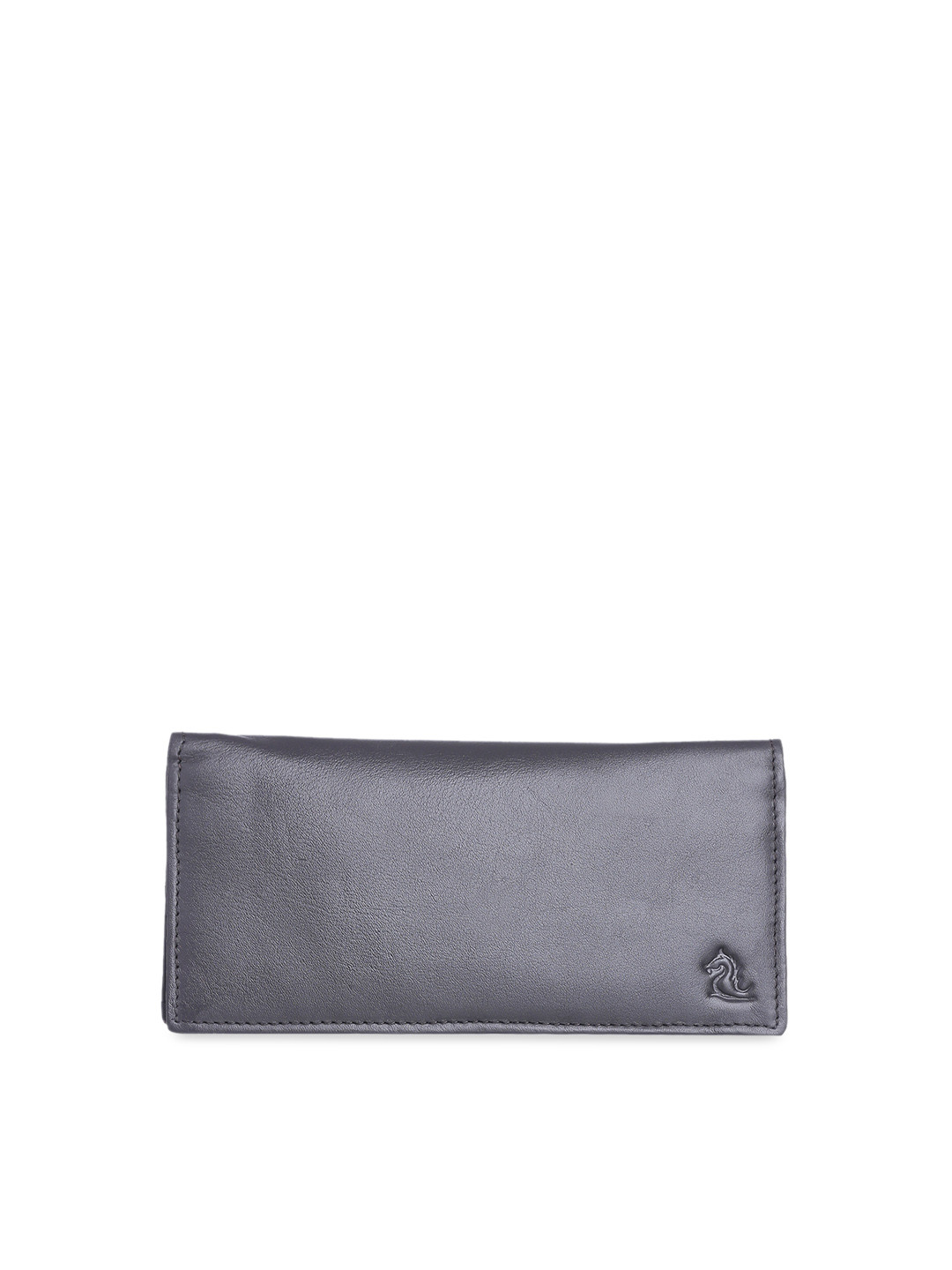 Kara Women Grey Solid Leather Envelope