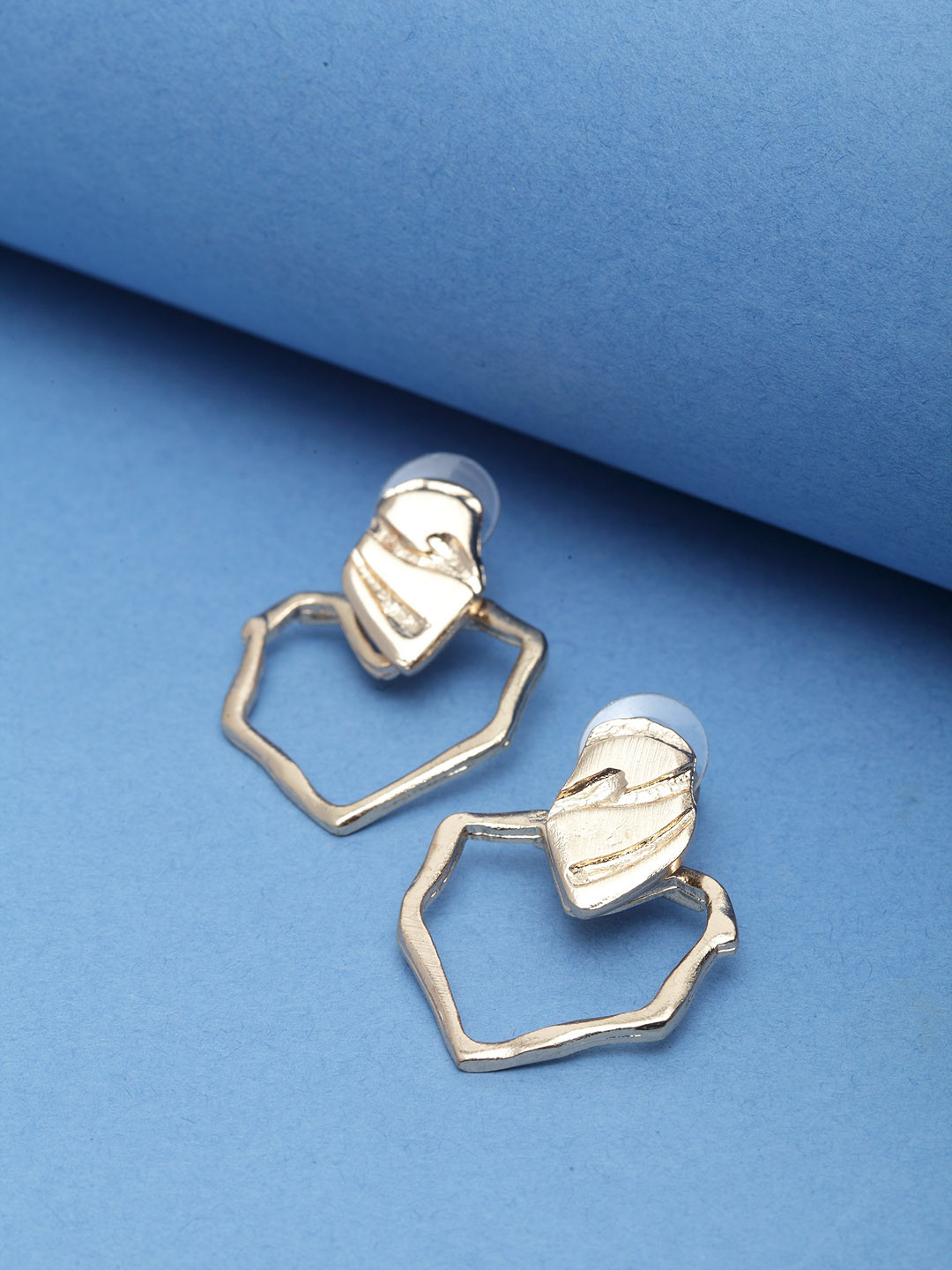 Madame Gold Leaf Shaped Jacket Earrings