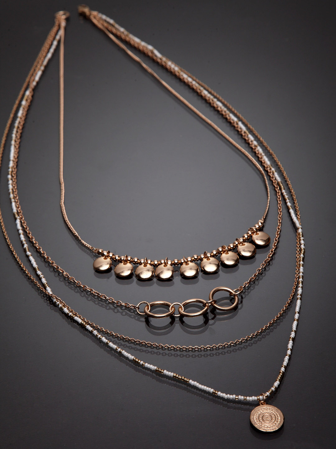 Madame Metal Rose Gold-Plated Layered Necklace