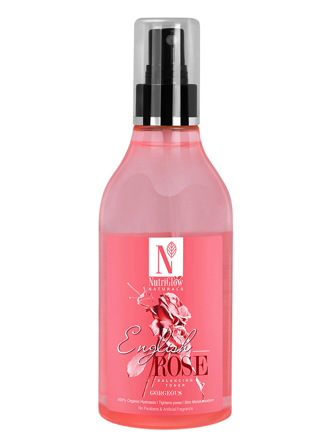 NutriGlow Naturals English Rose 100% Organic Hydrosol Toner 300ml