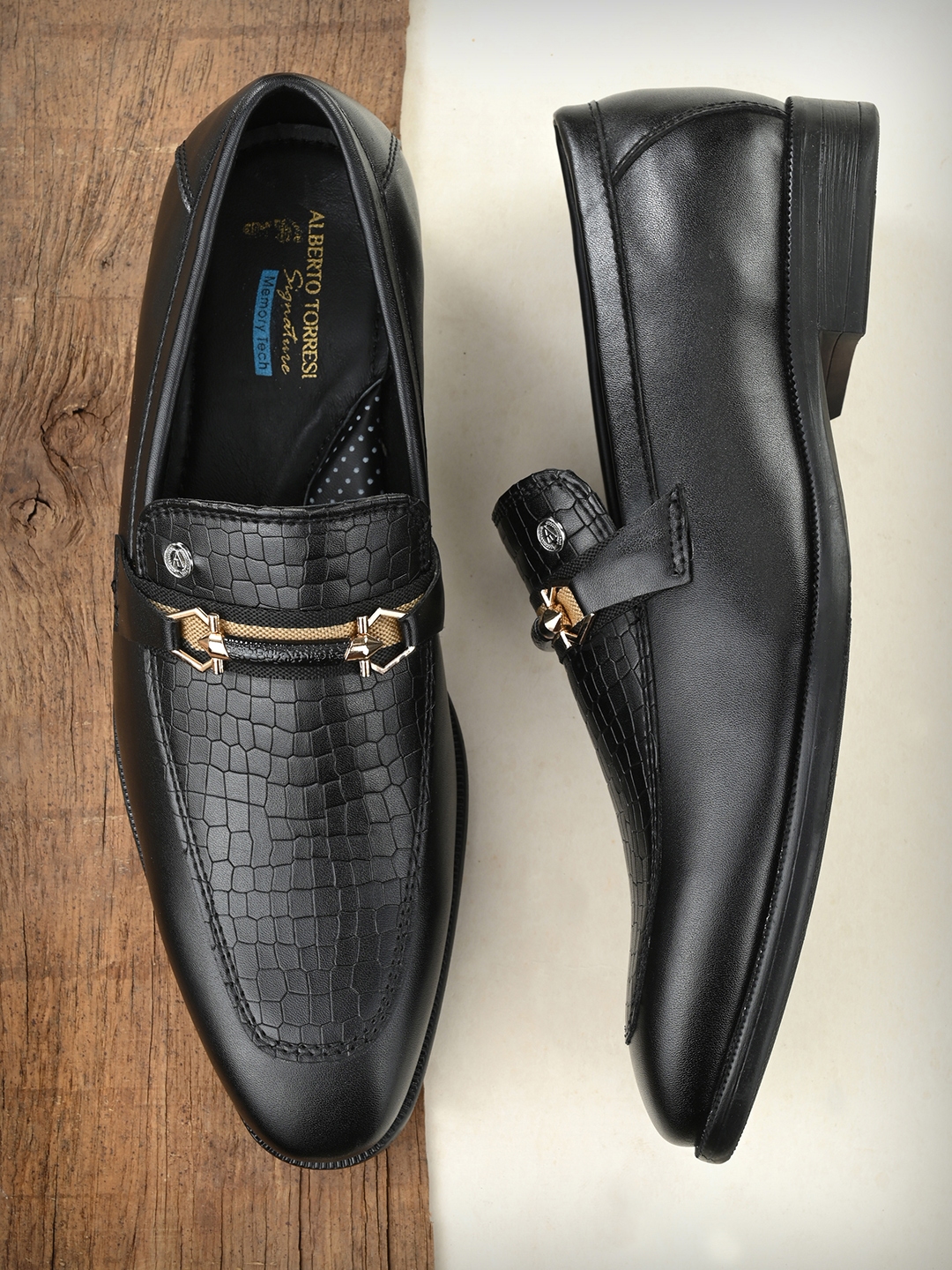 Buy Alberto Torresi Men Black Solid Horsebit Loafers Formal Shoes for Men 11805918 Myntra