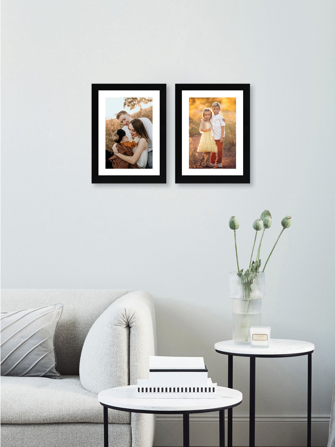 RANDOM Set of 2 Black Solid New Synthetic Photo Frames