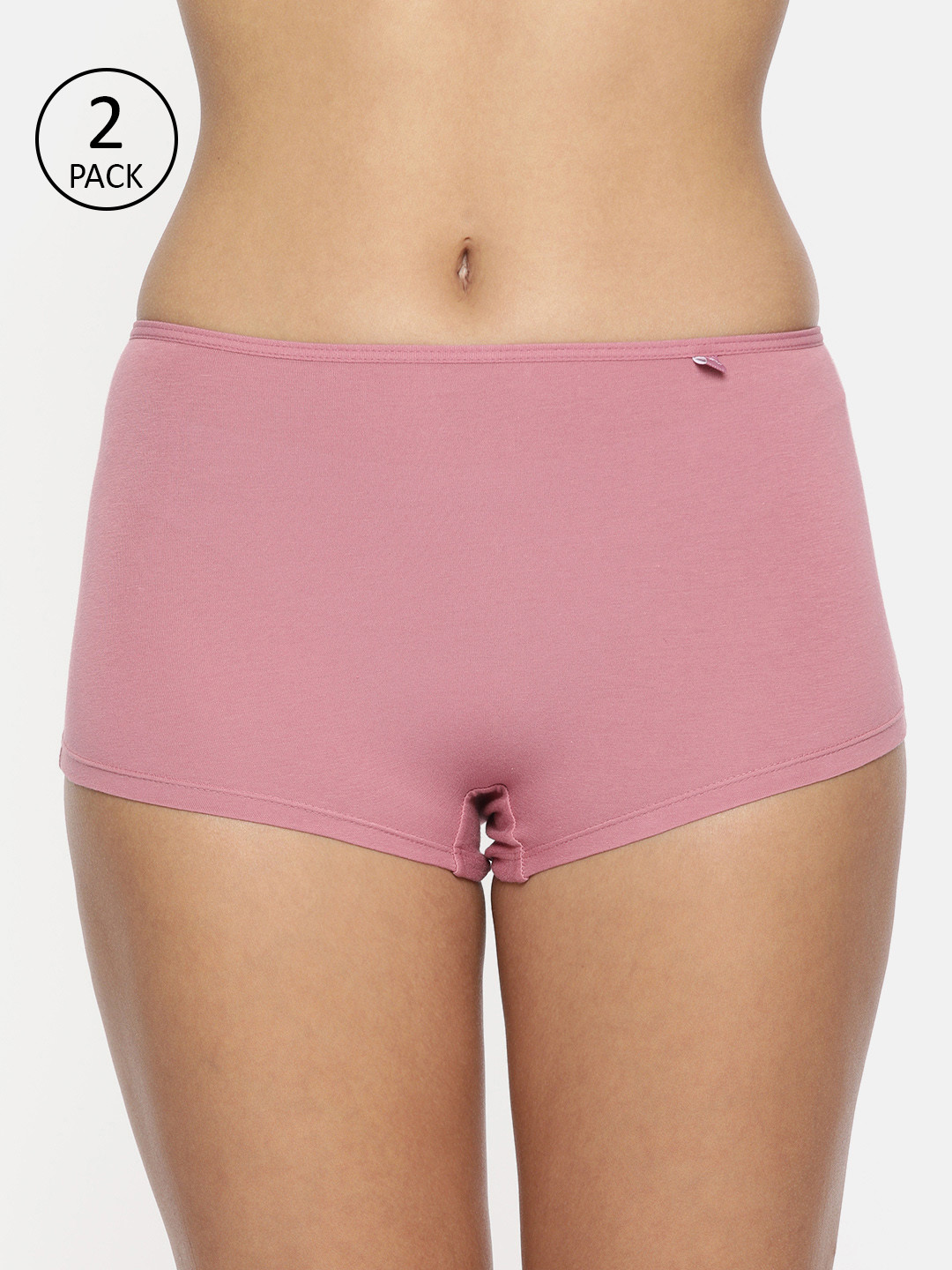 Jockey Women Pack Of 2 Pink Solid Boy Short Briefs SS04-0105