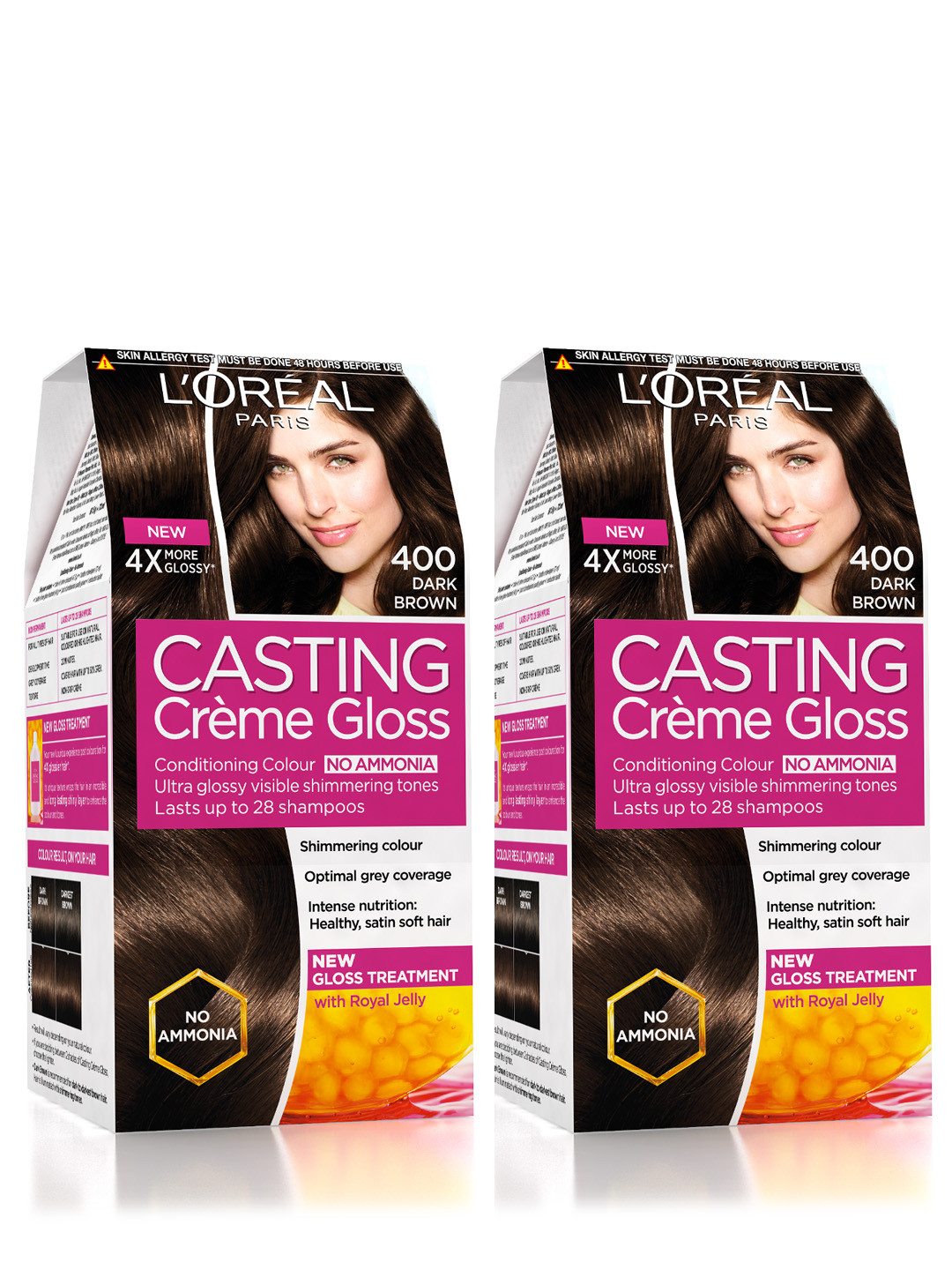 LOreal Women Set of 2 Hair Colours Dark Brown 400