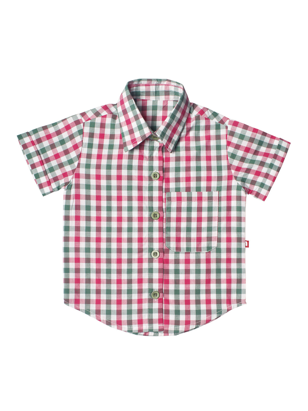Nino Bambino Boys White & Pink Regular Fit Checked Casual Shirt