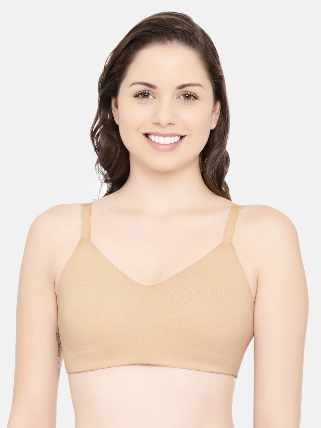 Buy Enamor F024 T-Shirt Bra - Full Support High Coverage, Non-Padded &  Wirefree - Nude online