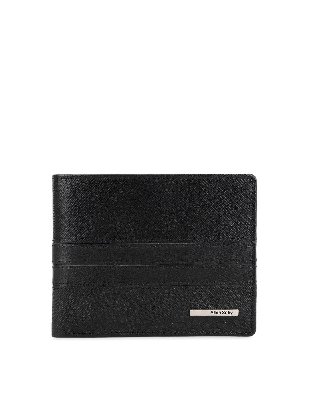 Allen Solly Men Black Solid Leather Two Fold Wallet