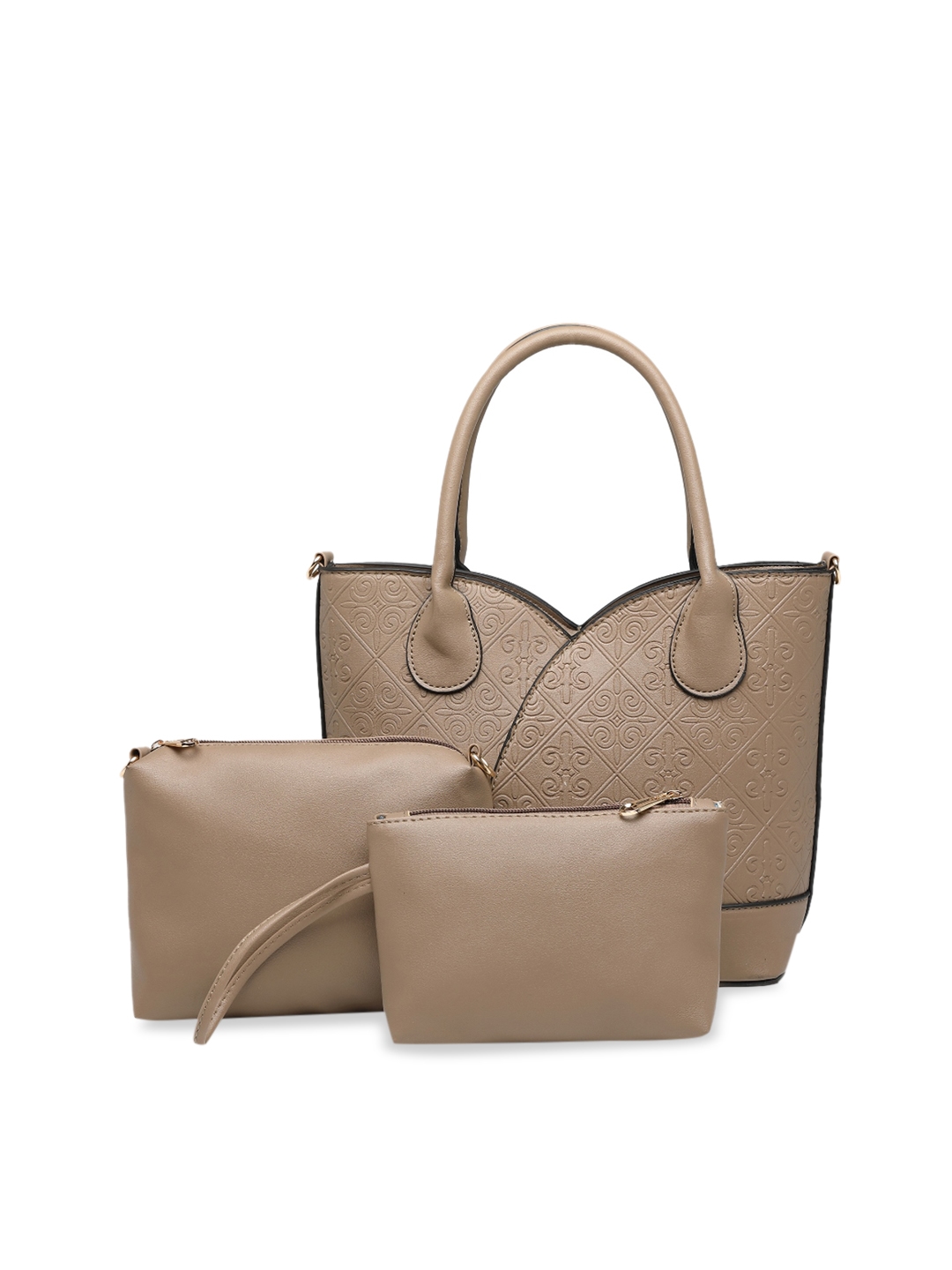 Diana Korr Taupe Textured Handheld Bag