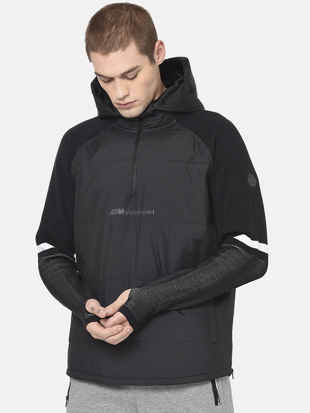 Buy PUMA Motorsport Men Black Solid BMW MMS RCT EvoKNIT Midlayer