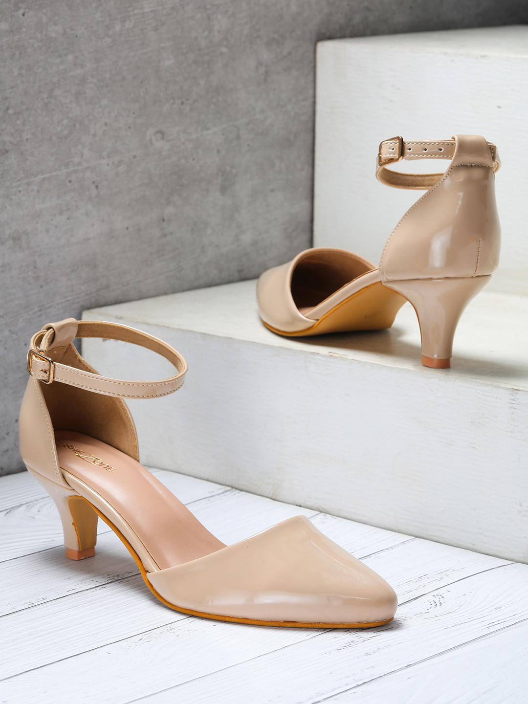 Shezone Women Beige Solid Pumps