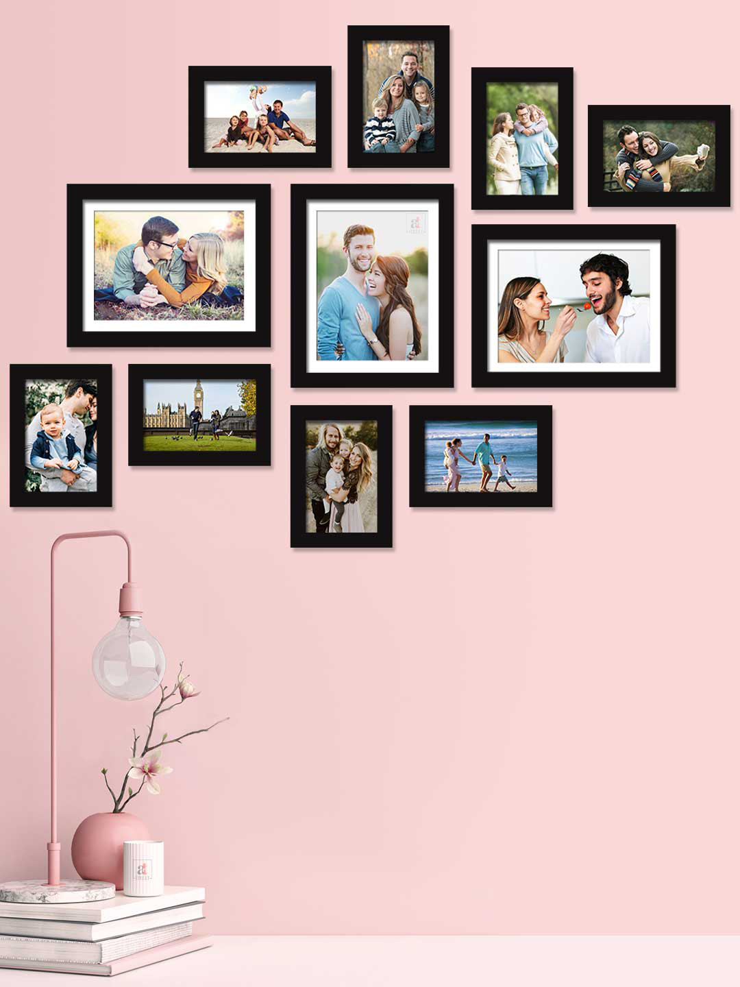 Art Street Set Of 11 Black Solid Individual Photo Frames