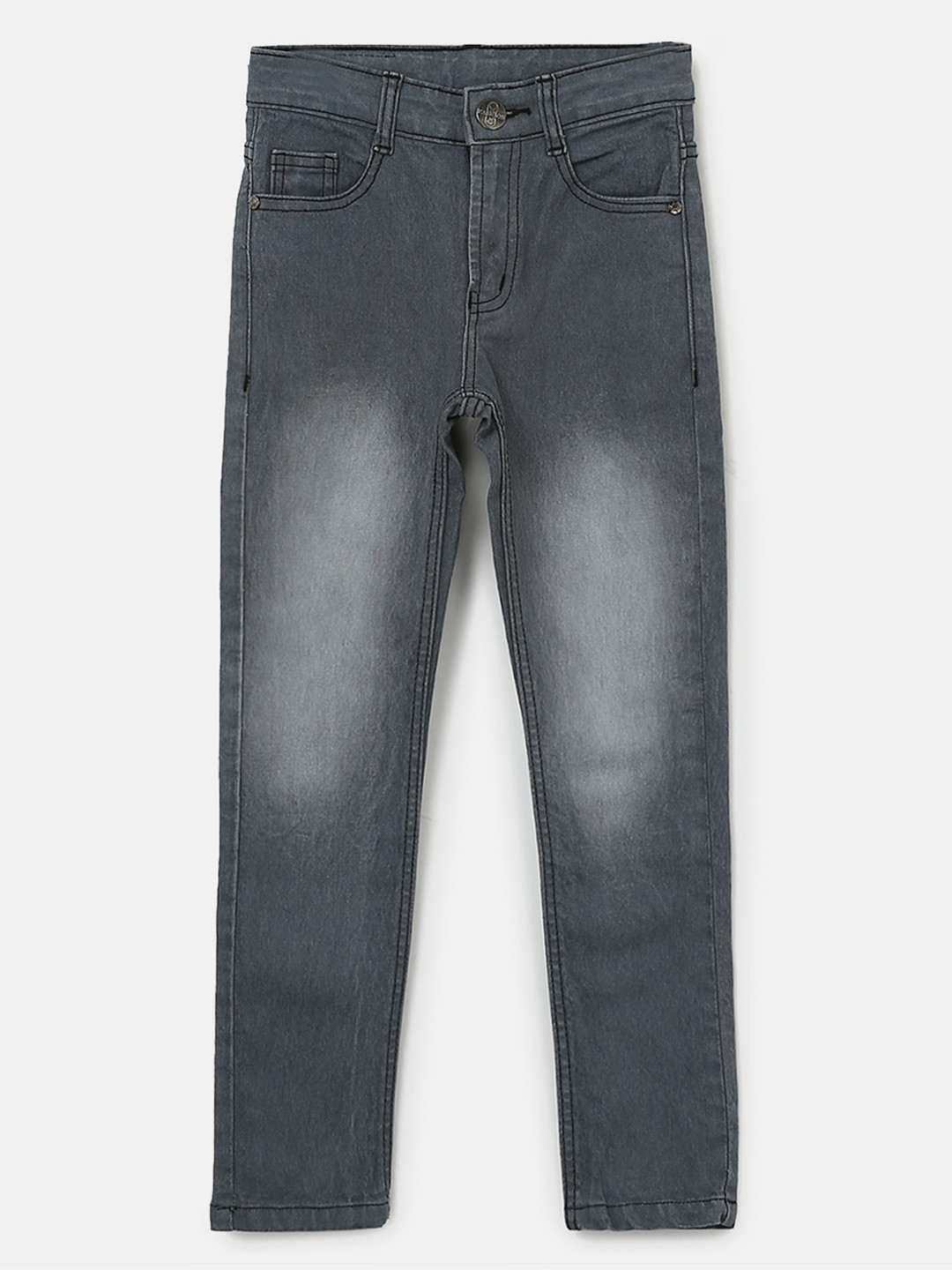 Urbano Juniors Boys Grey Slim Fit Mid-Rise Clean Look Stretchable Jeans
