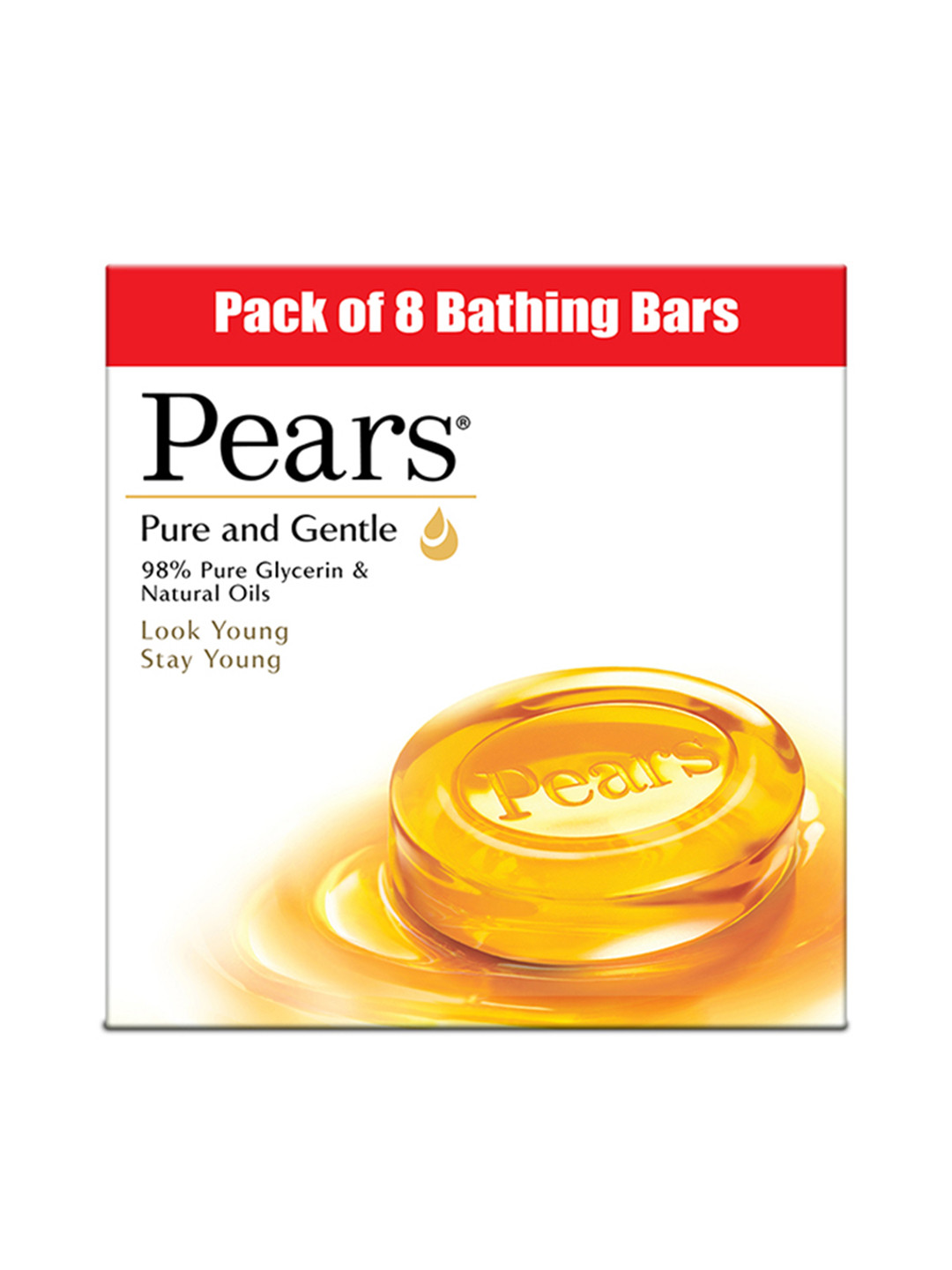 Pears Set of 8 Pure & Gentle 98% Pure Glycerin & Natural Oils Bathing Bars 125 g