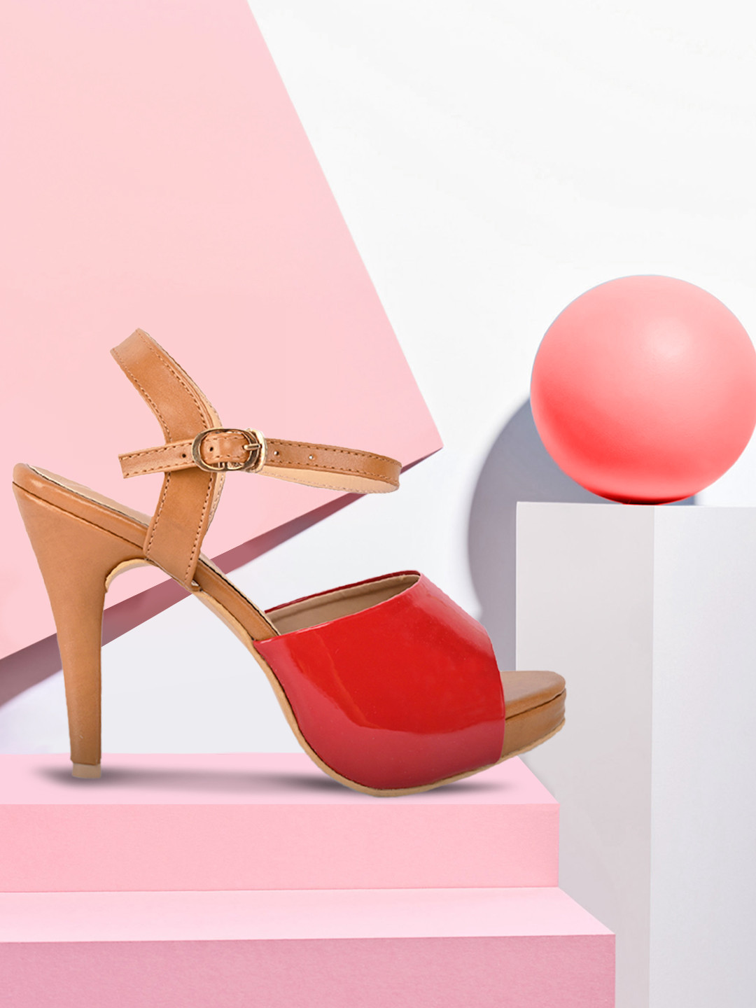 BuckleUp Women Red Solid Sandals